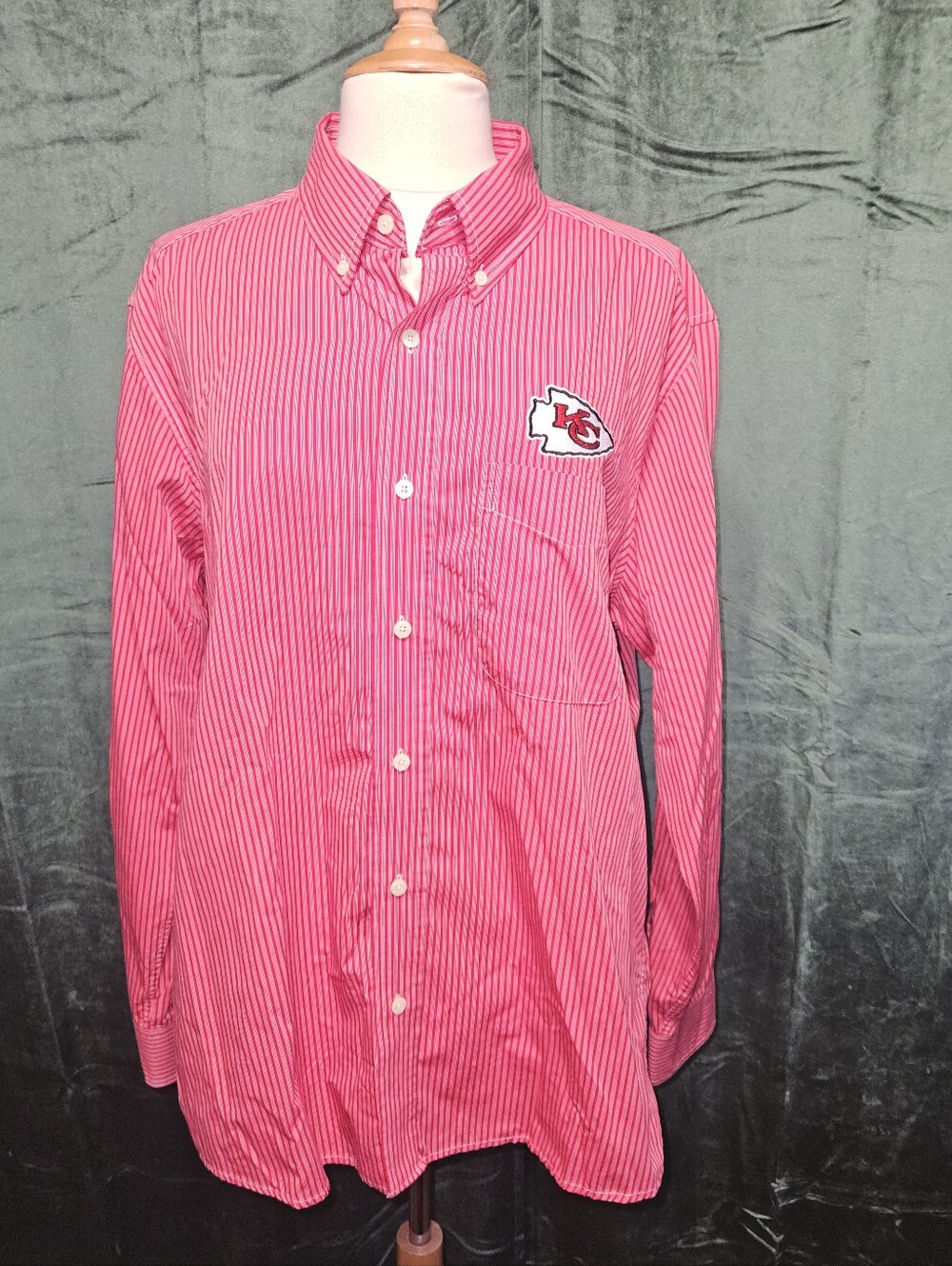 Antigua Chiefs Striped Button Down Shirt3